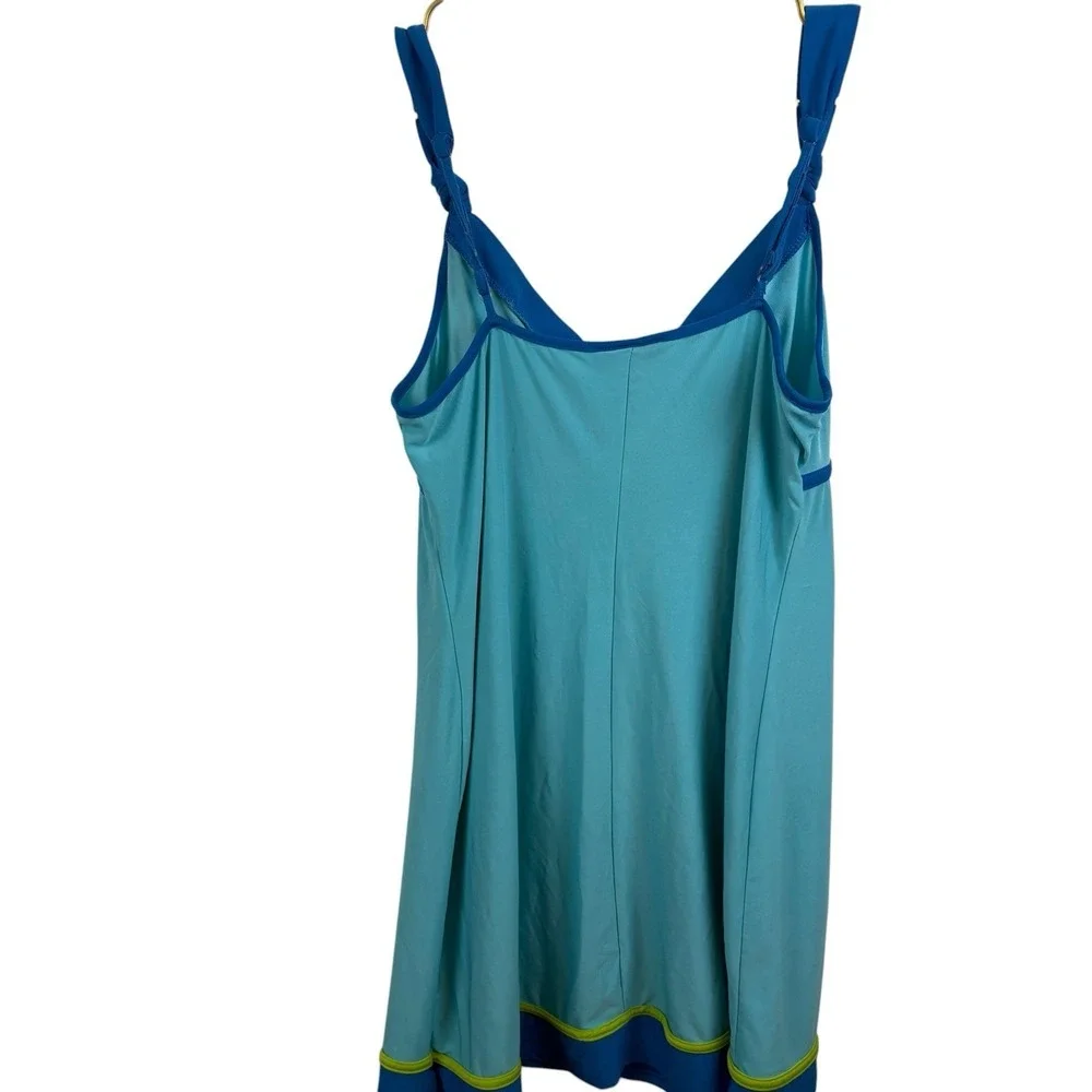 Y2K‎ Maidenform Colorblock Blue Green Dress Slip Babydoll Size Large